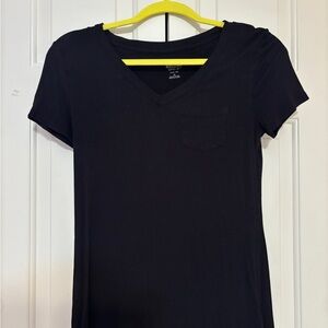 Black V-Neck Women's Top